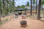 Firepit, Gazebo and BBQ grill in our awesome backyard